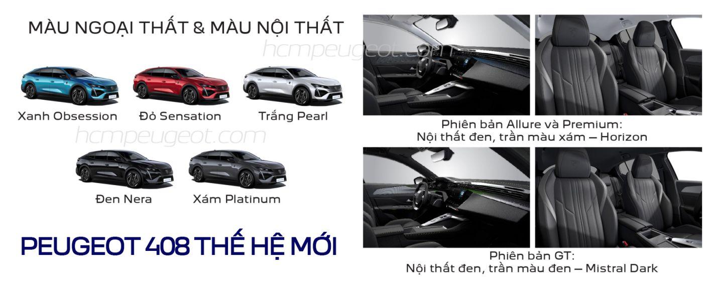 Màu xe Peugeot 408