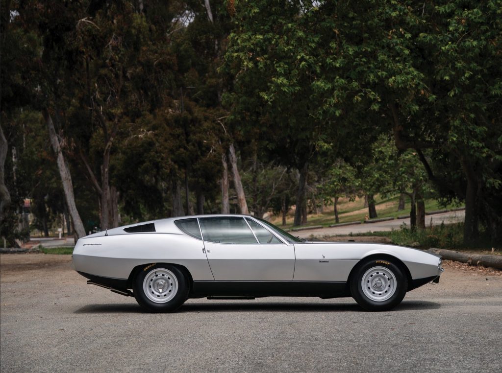 The wooden body buck for the Bertone Pirana concept car from 1967, front view