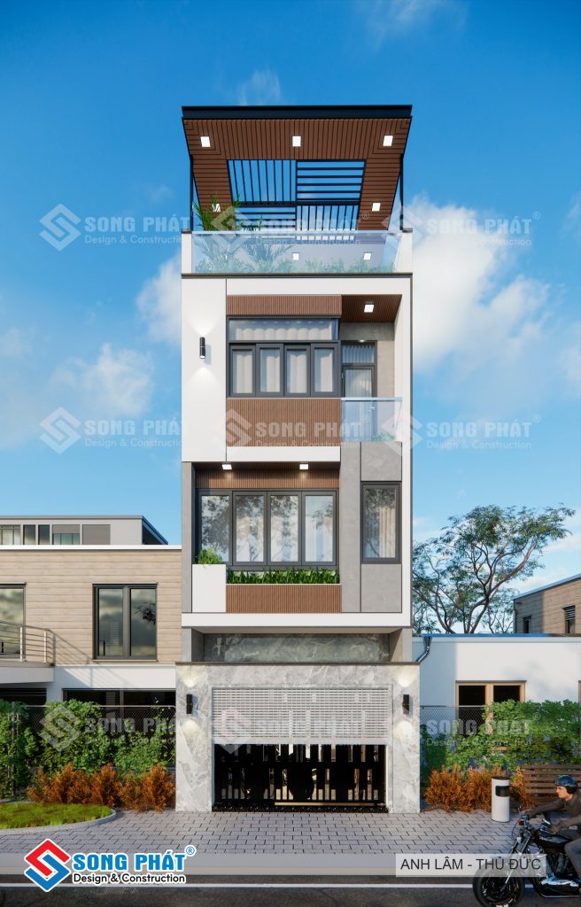 Thiết kế bo tròn mặt tiền và phối màu độc đáo của toàn tổng thể