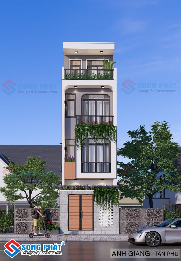 Lan can kính và hệ thống cửa lùa thoáng gió