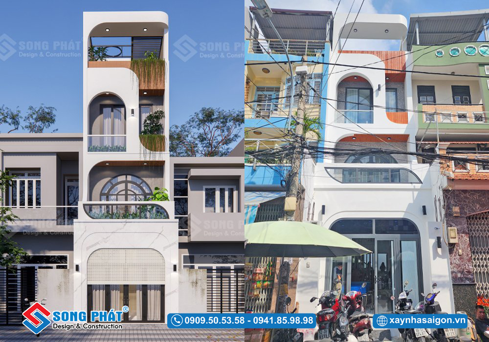 Mẫu nhà với kiến trúc đơn giản, hiện đại