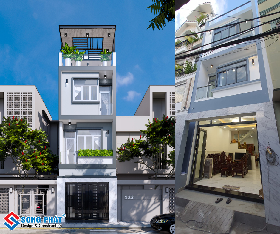 Phương án mặt tiền chị Vân đã chốt với ngoại thất mặt tiền được khắc họa tinh sảo