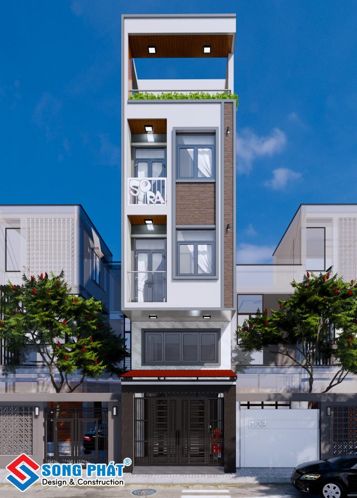 Nhà 4 tầng thiết kế 2 mặt tiền