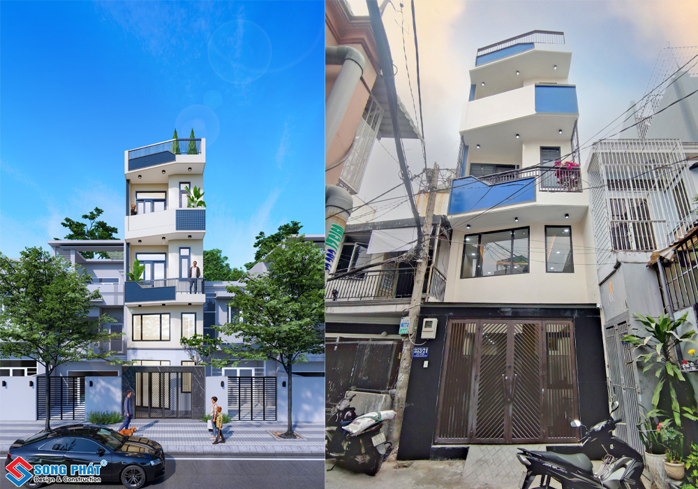 Mặt tiền nhà 4x13m thông thoáng