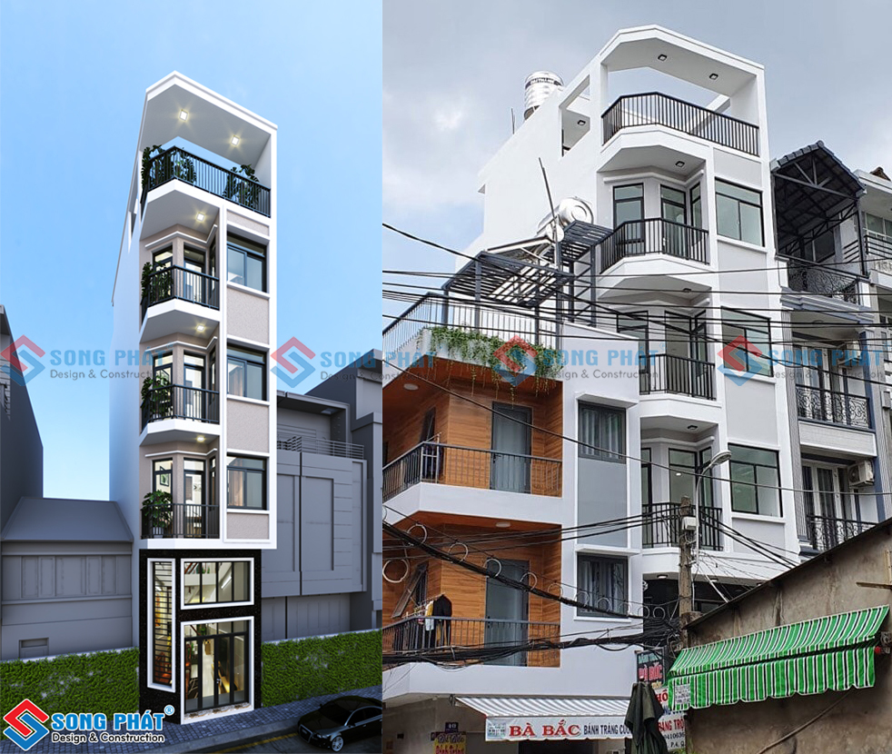 Nhà mặt tiền 4m mang phong cách thiết kế hiện đại.