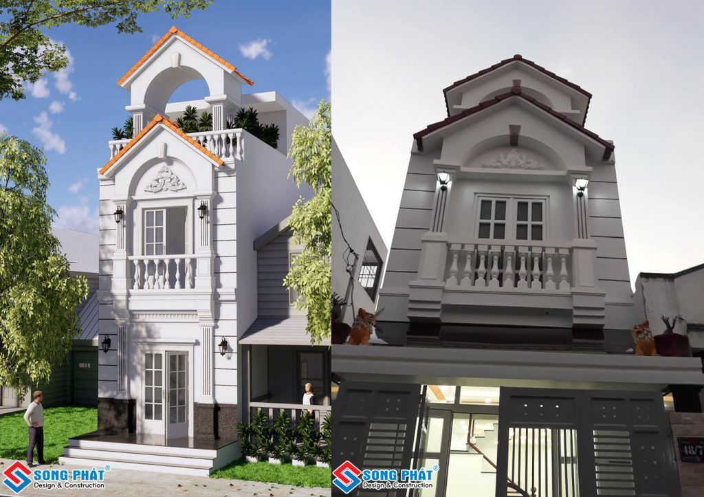 Nhà 4x18m Trệt 2 lầu sân thượng - CĐT Anh Hiến - Thiết kế vẻ ngoài cứng cáp