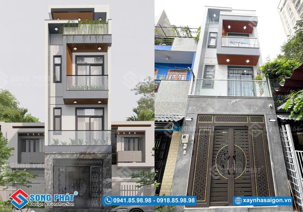 Nhà trệt 2 lầu sân thượng 4x13m6, CĐT Anh Trơn - Thủ Đức