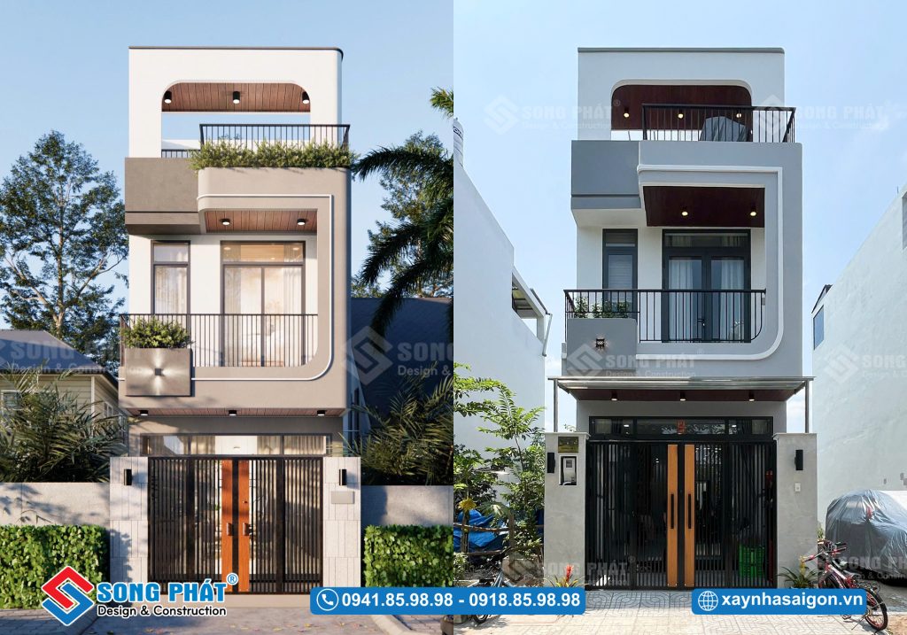 Nhà 1 trệt 1 lầu sân thượng 4×15.5m, CĐT Anh Nhựt - Long An
