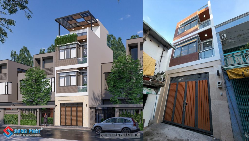 Nhà trệt 1 lầu sân thượng 4×16.8m, CĐT anh Khương - Củ Chi