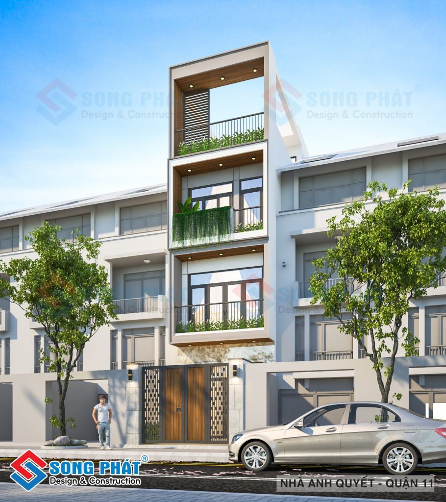 Mặt tiền sau khi hoàn thiện so với bản vẻ phối cảnh