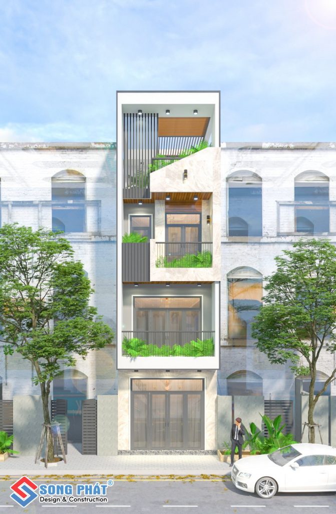 Nhà mái thái 4m với phong cách tân cổ điển