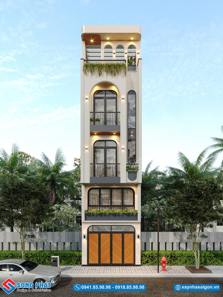 Thiết kế nhà mặt tiền 4m mang đậm phong cách Indochine của gia đình anh Khoa tại Tân Bình