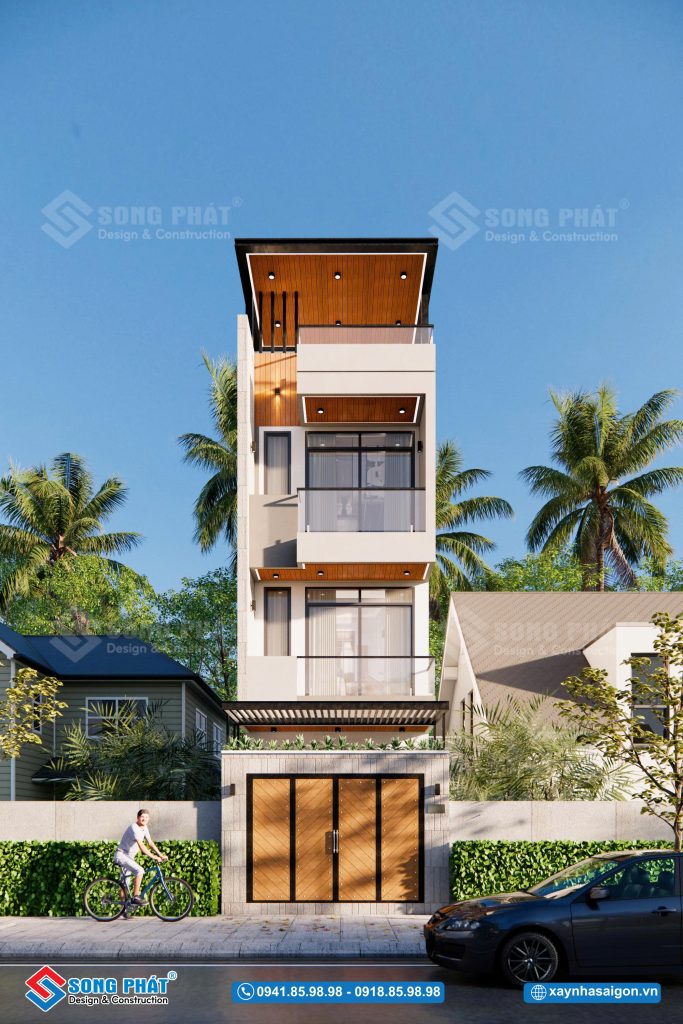 Nhà trệt 2 lầu sân thượng 4×11.3m, CĐT Anh Huy - Bến Tre