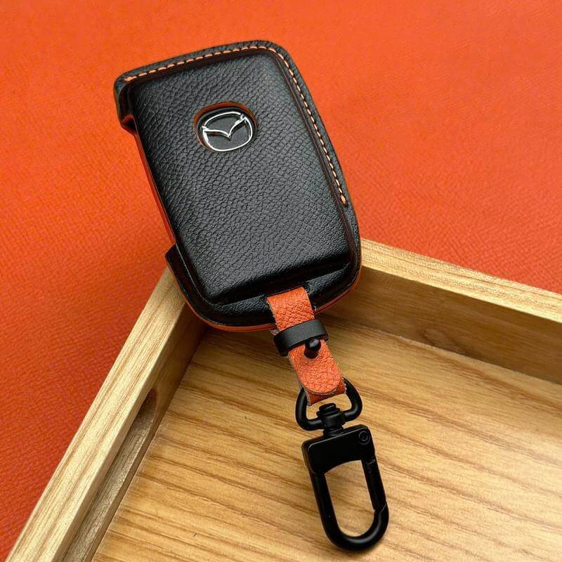 Bao da bọc chìa khóa ô tô Mazda handmade cao cấp