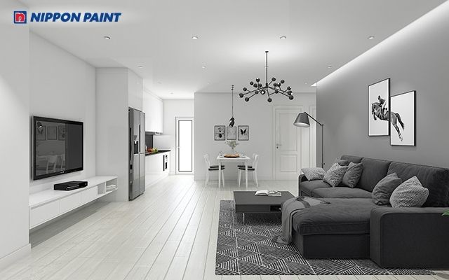 Phòng khách trắng tối giản, tinh khiết, mang lại cảm giác nhẹ nhàng và thanh lịch