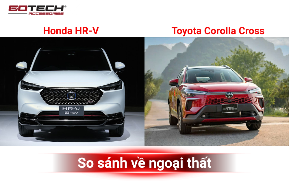 So sánh Toyota Corolla Cross và Honda HR-V về ngoại thất