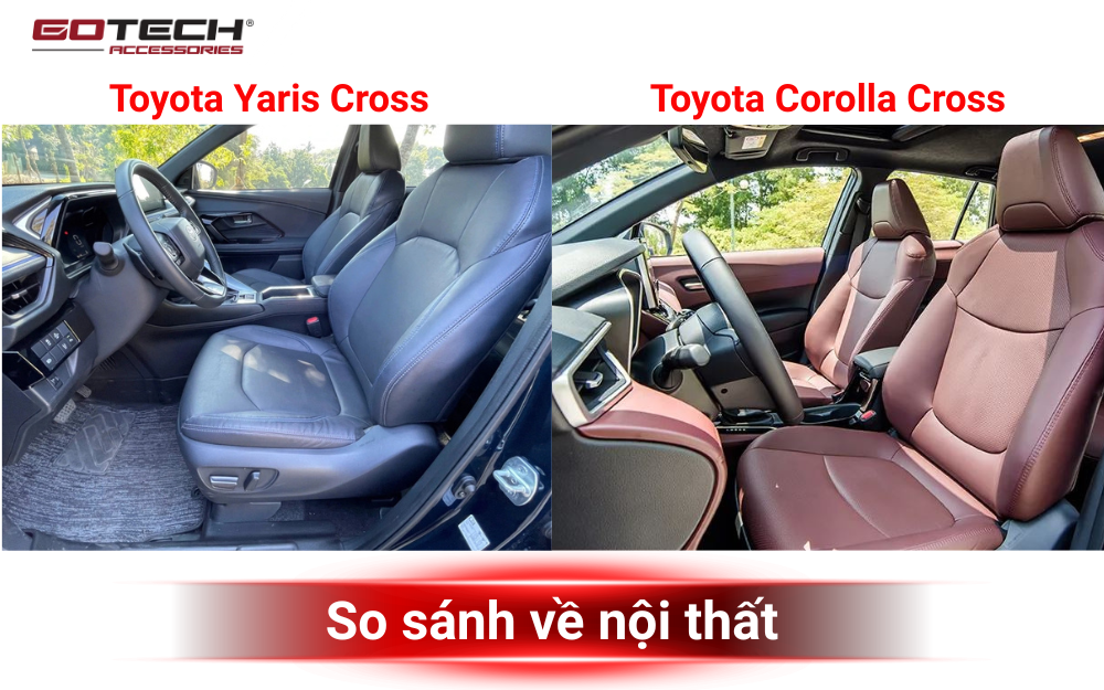 So sánh Toyota Yaris Cross và Toyota Corolla Cross về nội thất