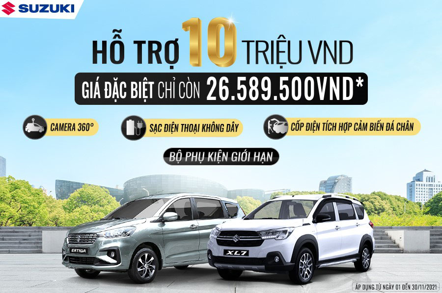 ƯU ĐÃI GÓI PHỤ KIỆN GIỚI HẠN CHO SUZUKI XL7 VÀ ERTIGA SPORT 2021