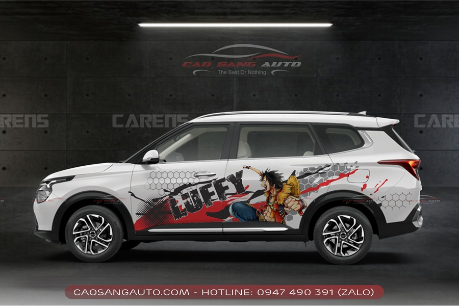 Tem sườn xe Kia Carens hoạt hình