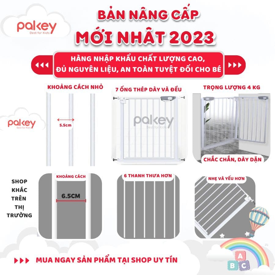 Thanh chắn cửa pakey sử dụng cơ chế khoá đơn giản nhưng vô cùng tiện lợi và dễ dàng sử dụng