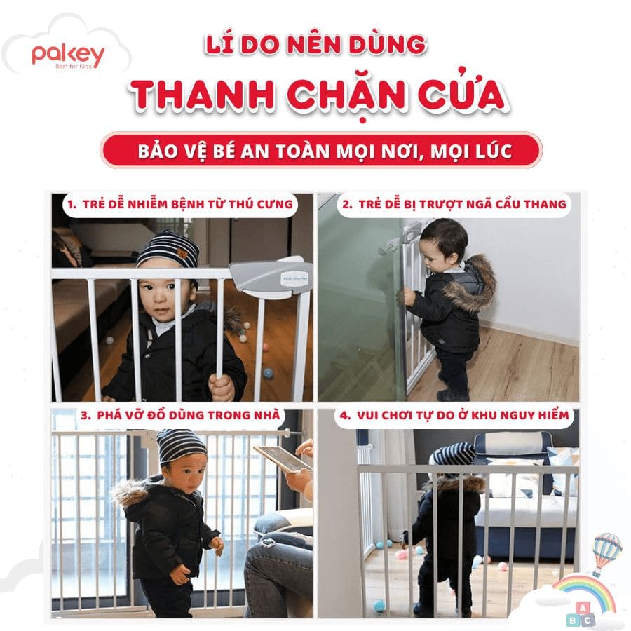 Thanh chắn cửa Pakey được làm từ vật liệu chắc chắn và bền bỉ, đảm bảo khả năng chịu lực tốt
