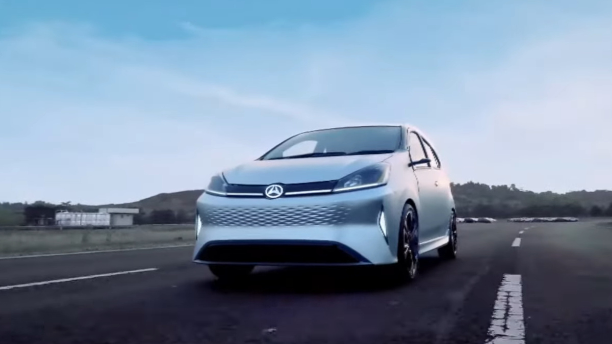Daihatsu Ayla or Toyota Wigo EV previewed at the Gaikindo Indonesia International Auto Show 2022
