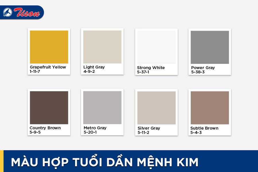 Màu hợp tuổi Dần mệnh Kim năm 2023
