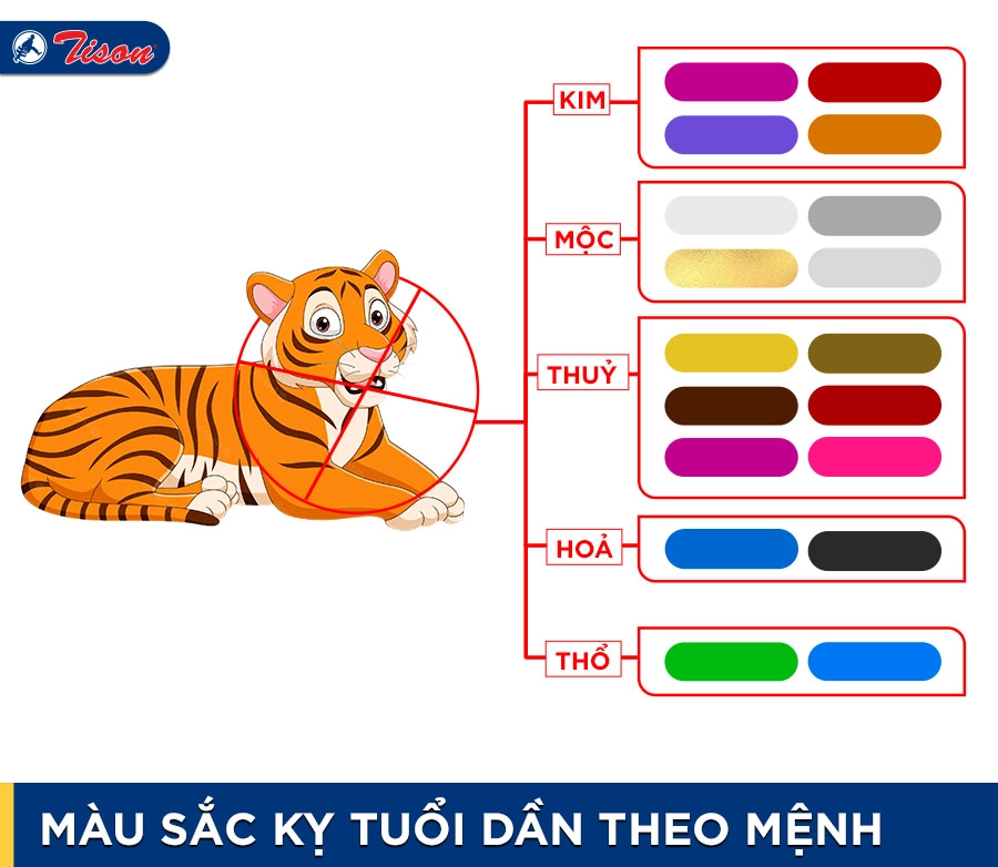 Màu kỵ tuổi Dần theo mệnh năm 2023