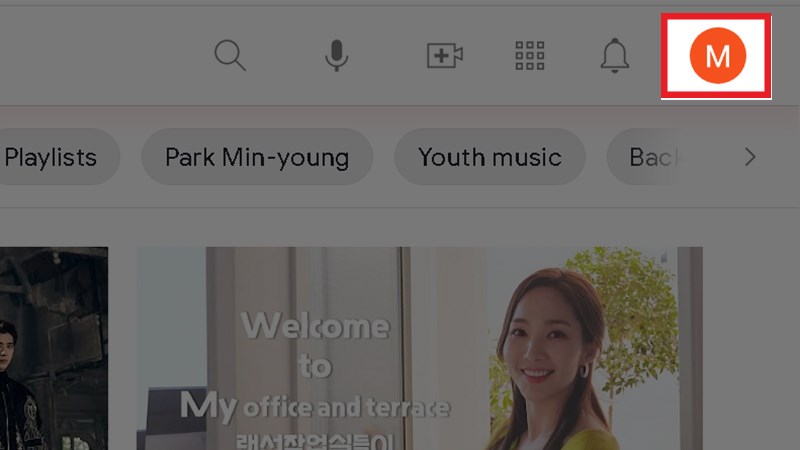 Chọn biểu tượng tài khoản