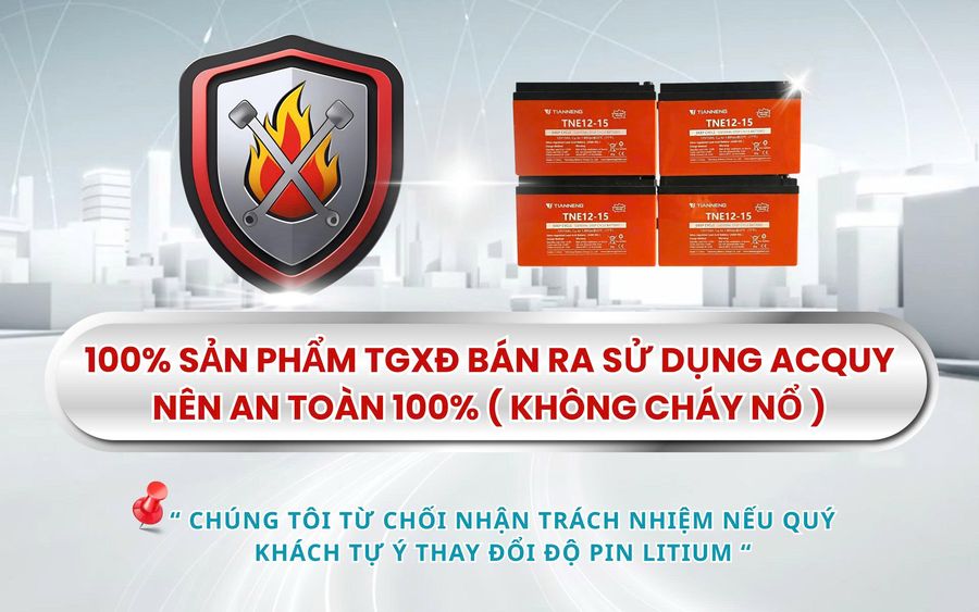 banner ắc quy xe điện chống cháy nổ