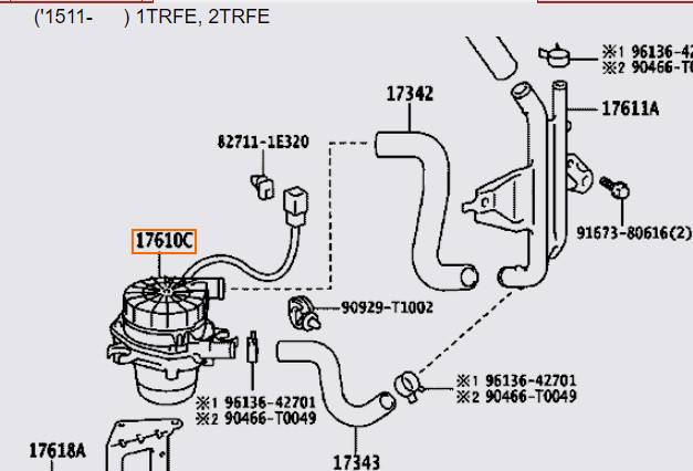 sơ đồ bơm chân không xe Innova 2017