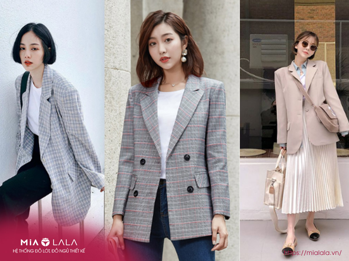 Blazer màu ghi