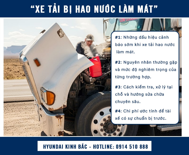 Xe tải bị hao nước làm mát