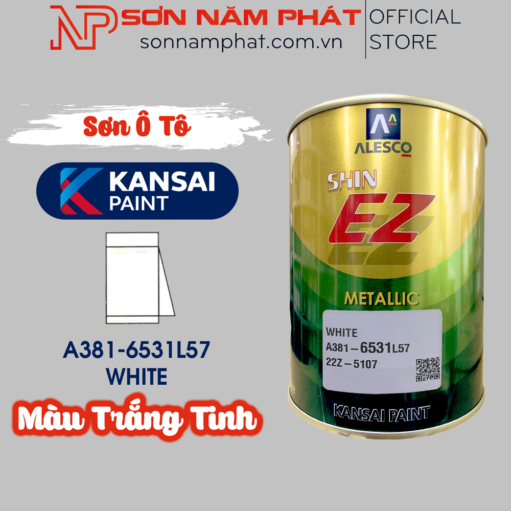 Sơn Ô Tô Cao Cấp Kansai Shin EZ Màu Trắng Tinh 4 Lít Mã A381-6531L57