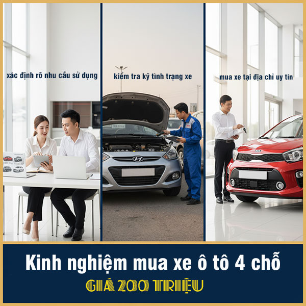 kinh nghiệm mua xe ô tô 4 chỗ giá 200 triệu