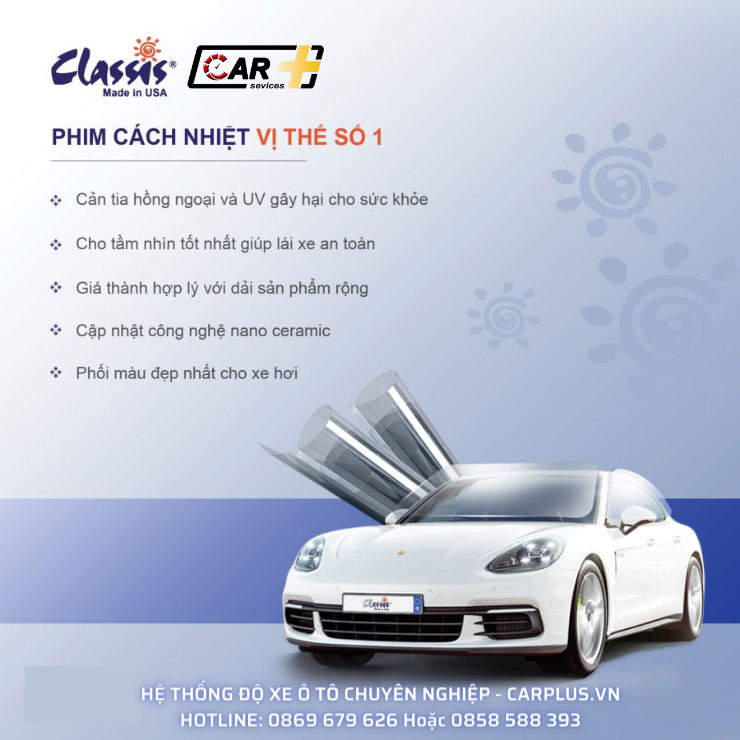 Phim cách nhiệt Classis cho xe Chevrolet Spark