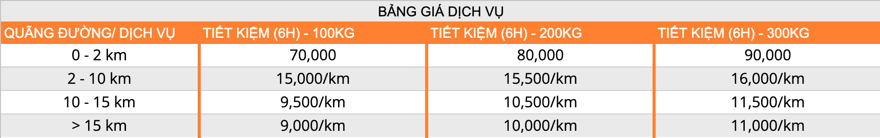 [XE TẢI/VAN] DỊCH VỤ "TIẾT KIỆM (6H)" TẠI HCM